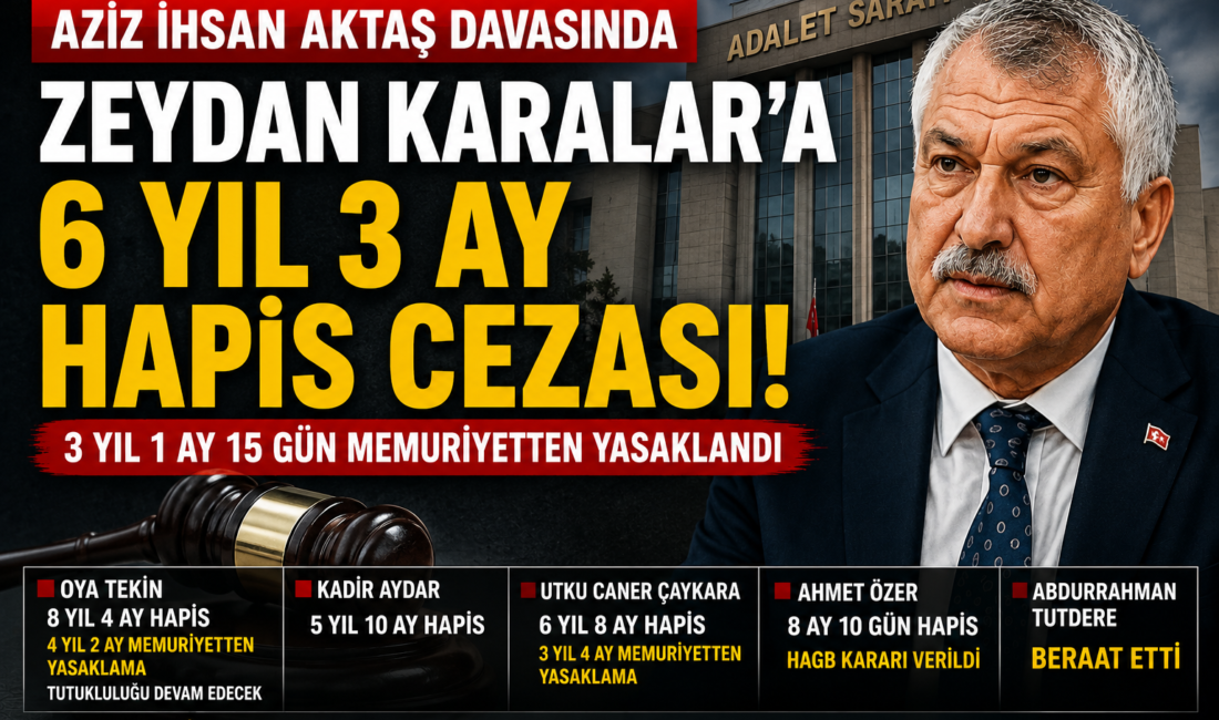 Zeydan Karalar’a 6 Yıl 3 Ay Hapis Cezası