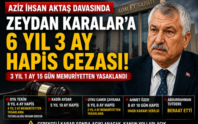 Zeydan Karalar’a 6 Yıl 3 Ay Hapis Cezası