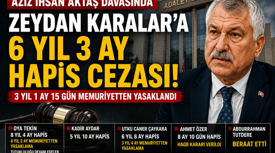 Zeydan Karalar’a 6 Yıl 3 Ay Hapis Cezası