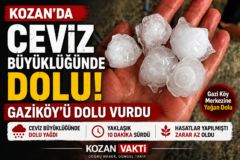 Kozan’da Ceviz Büyüklüğünde Dolu! Gaziköy Beyaza Büründü